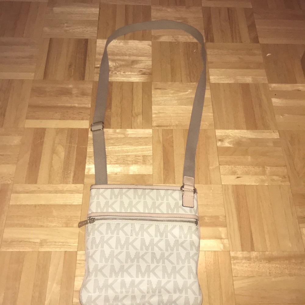 Michael Kors Vanilla Logo Canvas Crossbody Bag